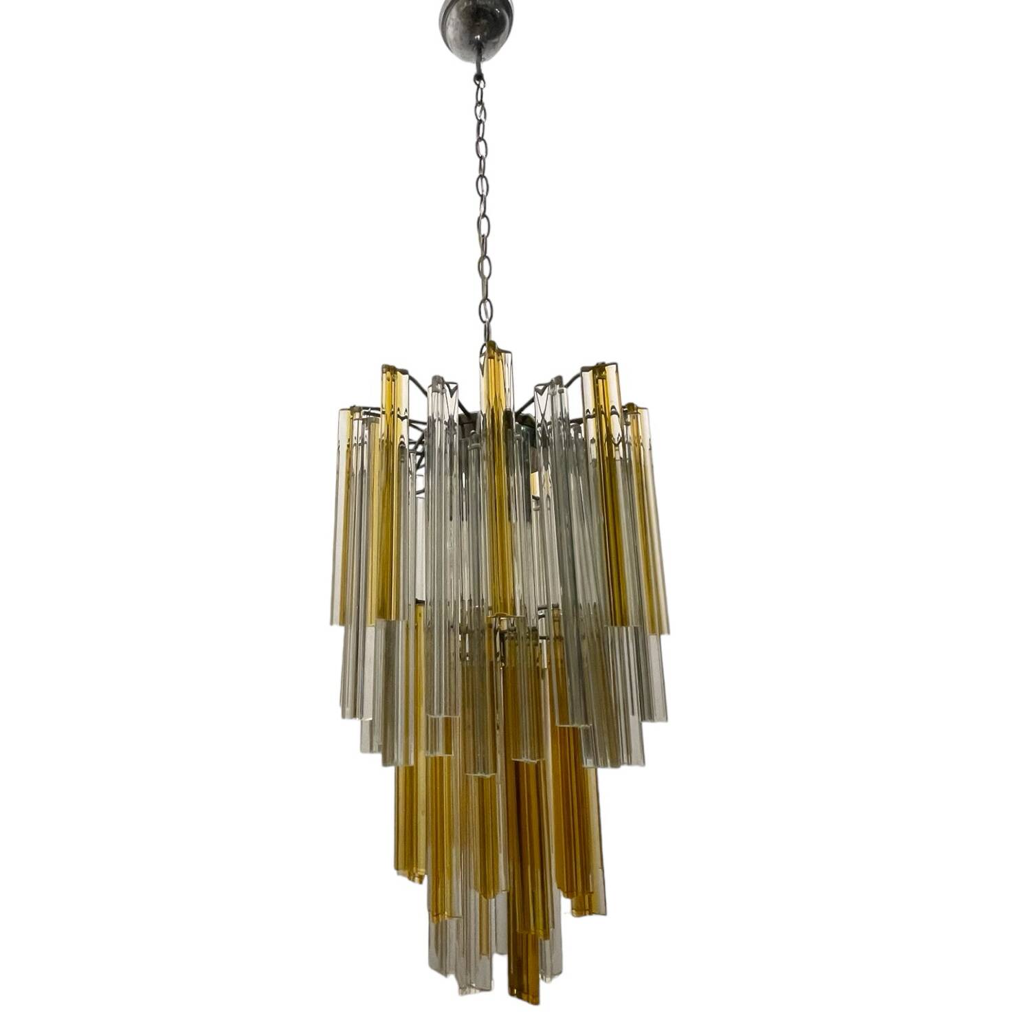 Italian Murano Glass Prism Trilobi Chandelier 1970’s
