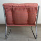 Sofa and armchair chrome steel and fabric 70s / 80s