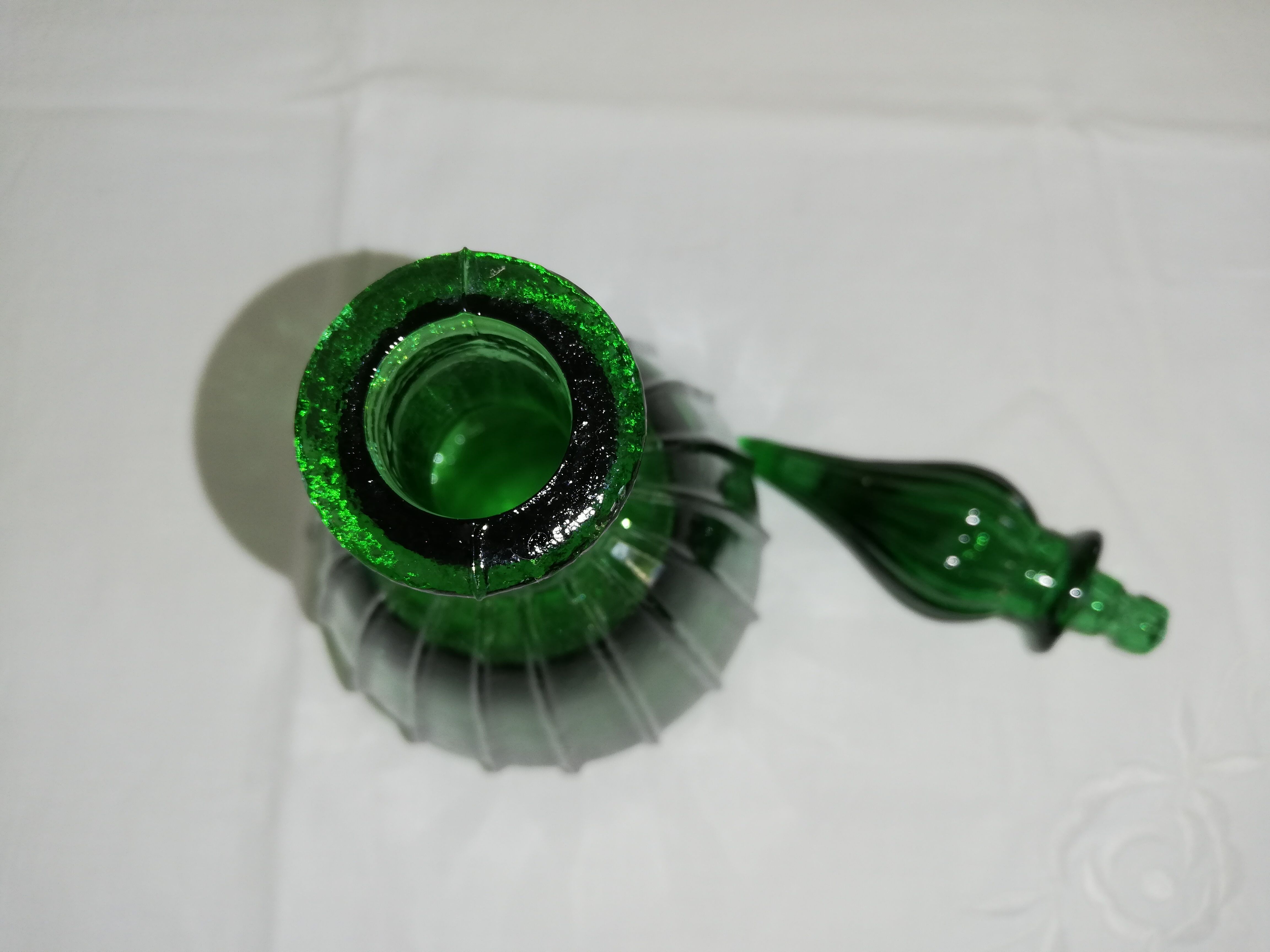 Pair of italian green bottles