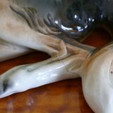 Deux chiens Berger en céramique allemande