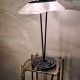Memphis stijl milan style desk lamp, art nouveau molded glass 1970 to 80