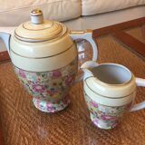 Coffee maker and vintage milk jar D.R.B. Limoges