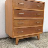 Vintage 1960s chest of drawers with compass foot
