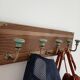 Wall-mounted coat rack 50 cm – 5 ceramic hooks in vintage style green