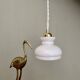 Vintage lampshade pendant light in white opaline