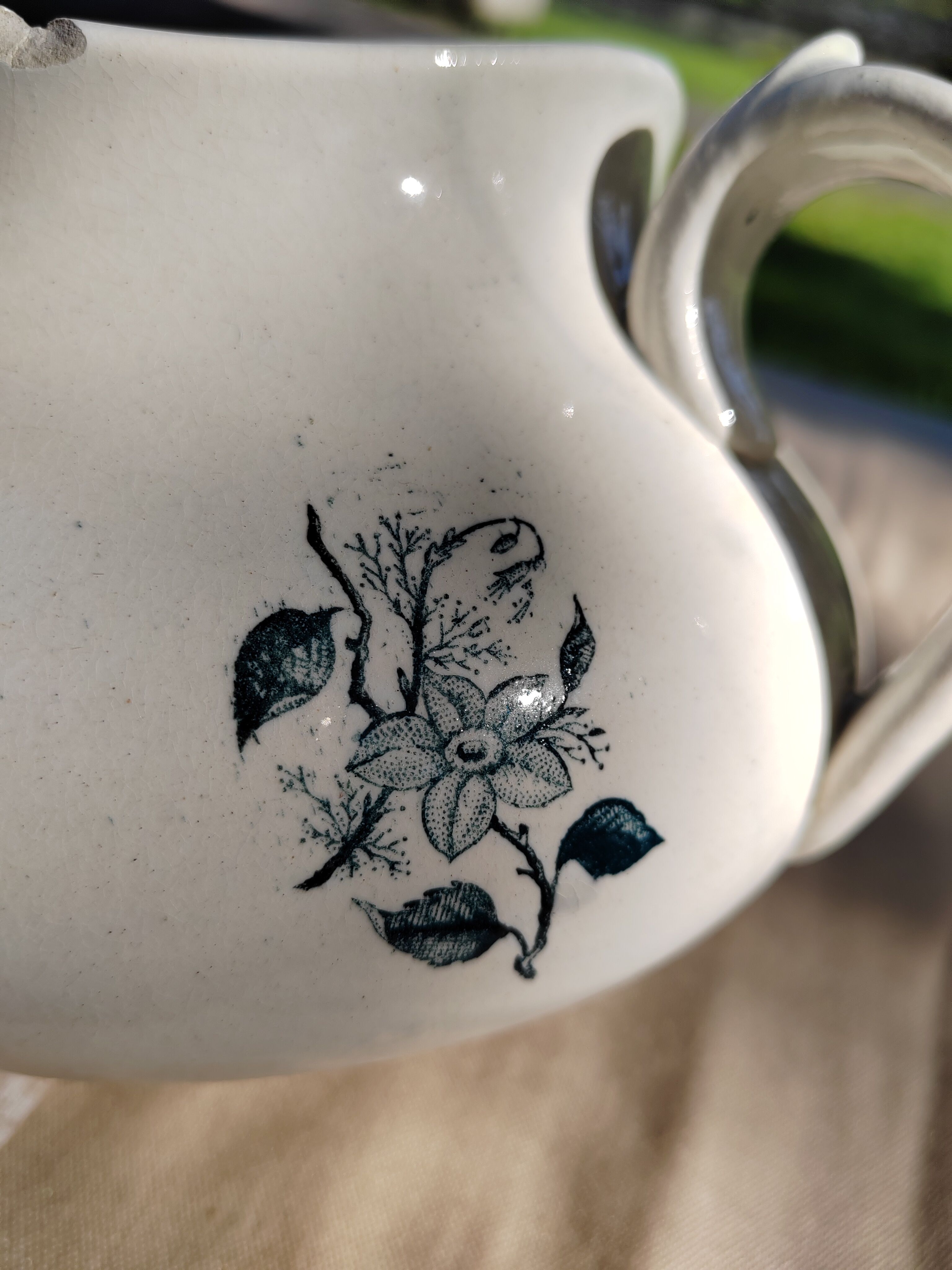 Bathroom pitcher blue floral decoration - Tierra del Fuego de Grigny