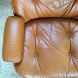 Michel Cadestin leather armchair for Airbone