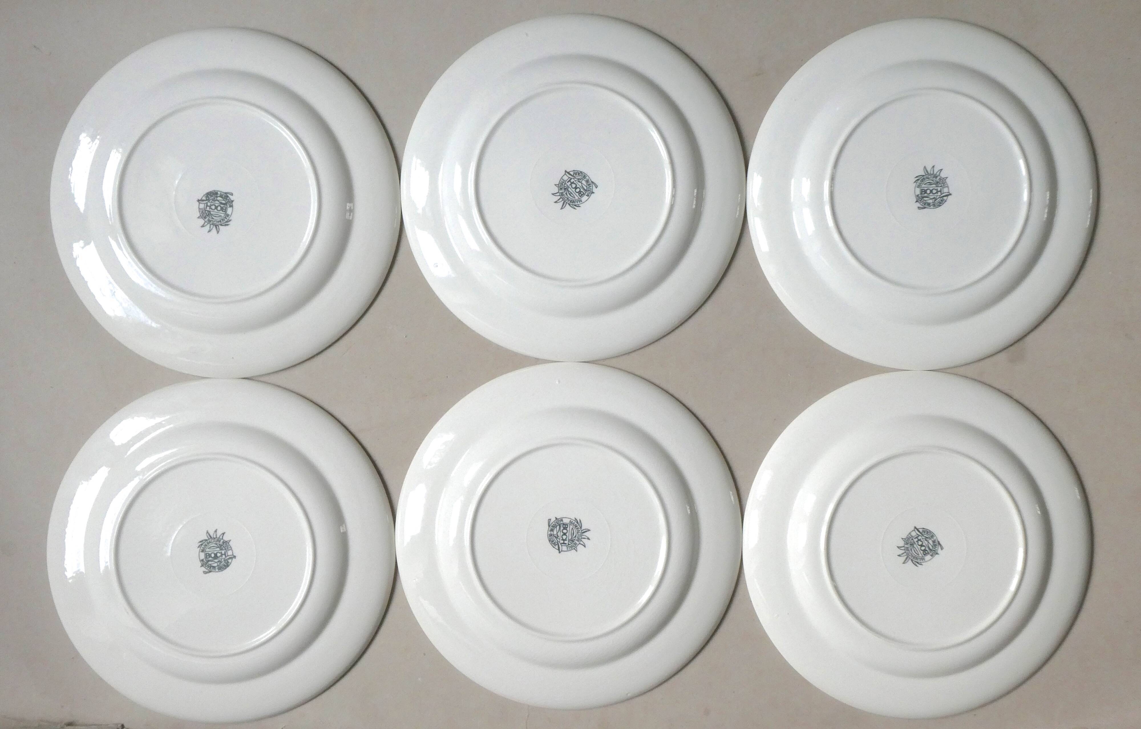 6 dinner plates Royal Boch La Louvière factory