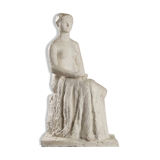 Gertrude Bret, Woman Sitting, 1900s, plaster sculpture
