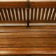 Louis XVI style bench in massive mahogany 20century Double bench