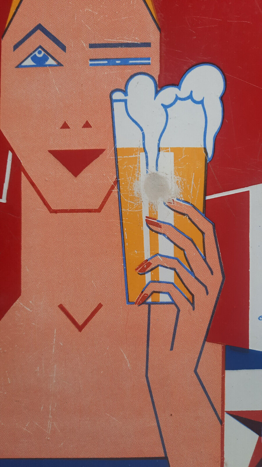 Old enamelled plate "Lutterbach beer" 38x58cm 1935