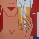 Old enamelled plate "Lutterbach beer" 38x58cm 1935