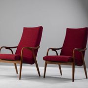 Pair of mid-century modern bentwood armchairs by TON, 1970s, Czechoslovakia