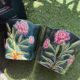 Paire de cache-pots en barbotine