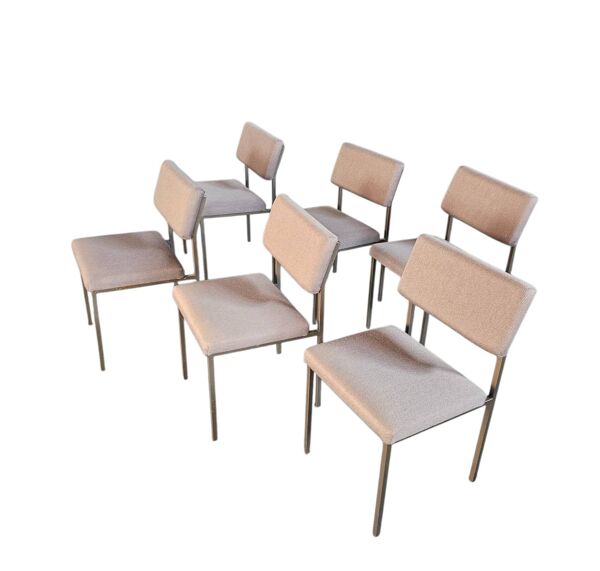 6 x chaise de salle à manger n°33 par Gijs van der Sluis pour Van der Sluis Stalen Meubelen, années 1960