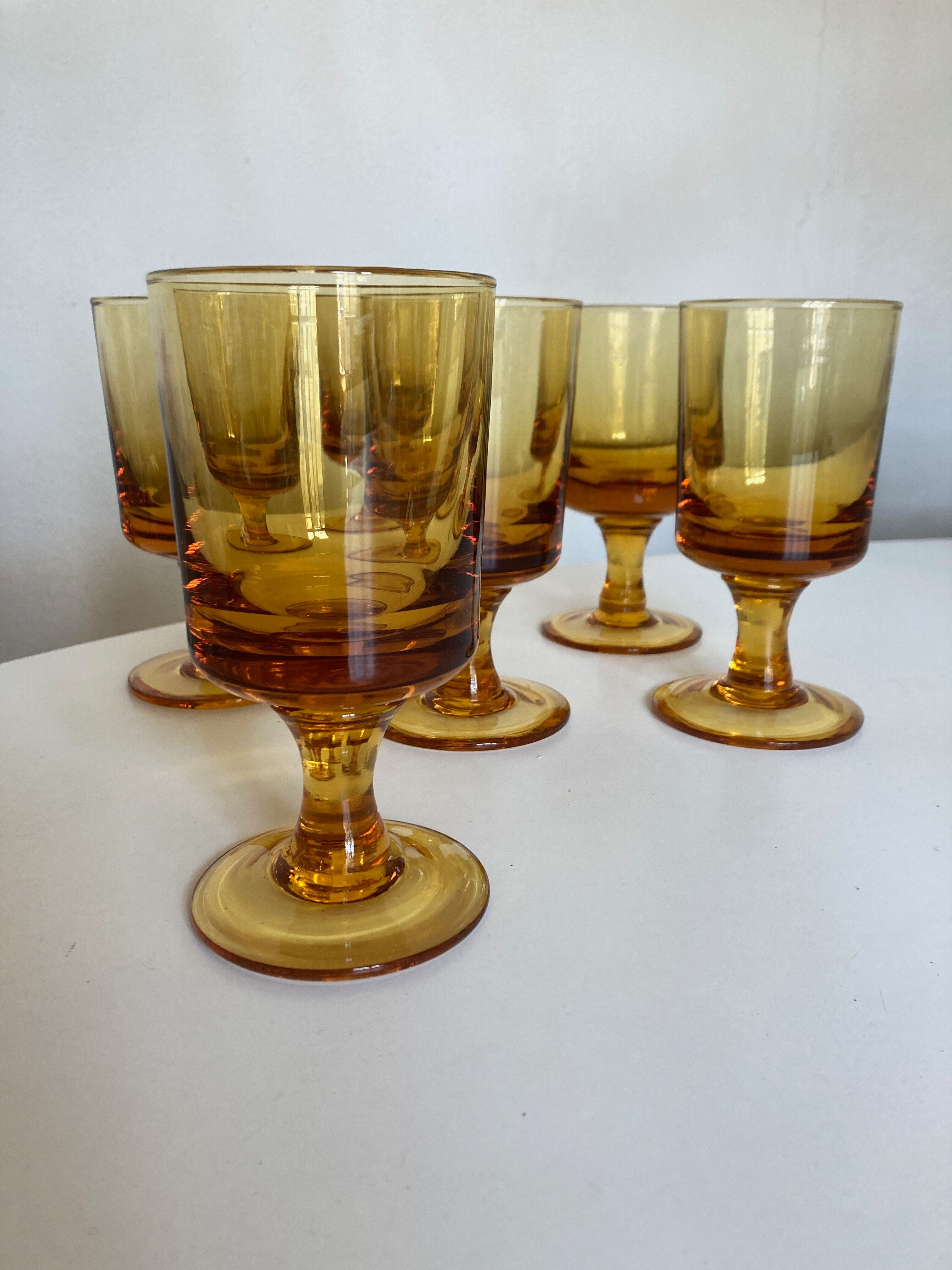 Set of 6 solid glasses 1970