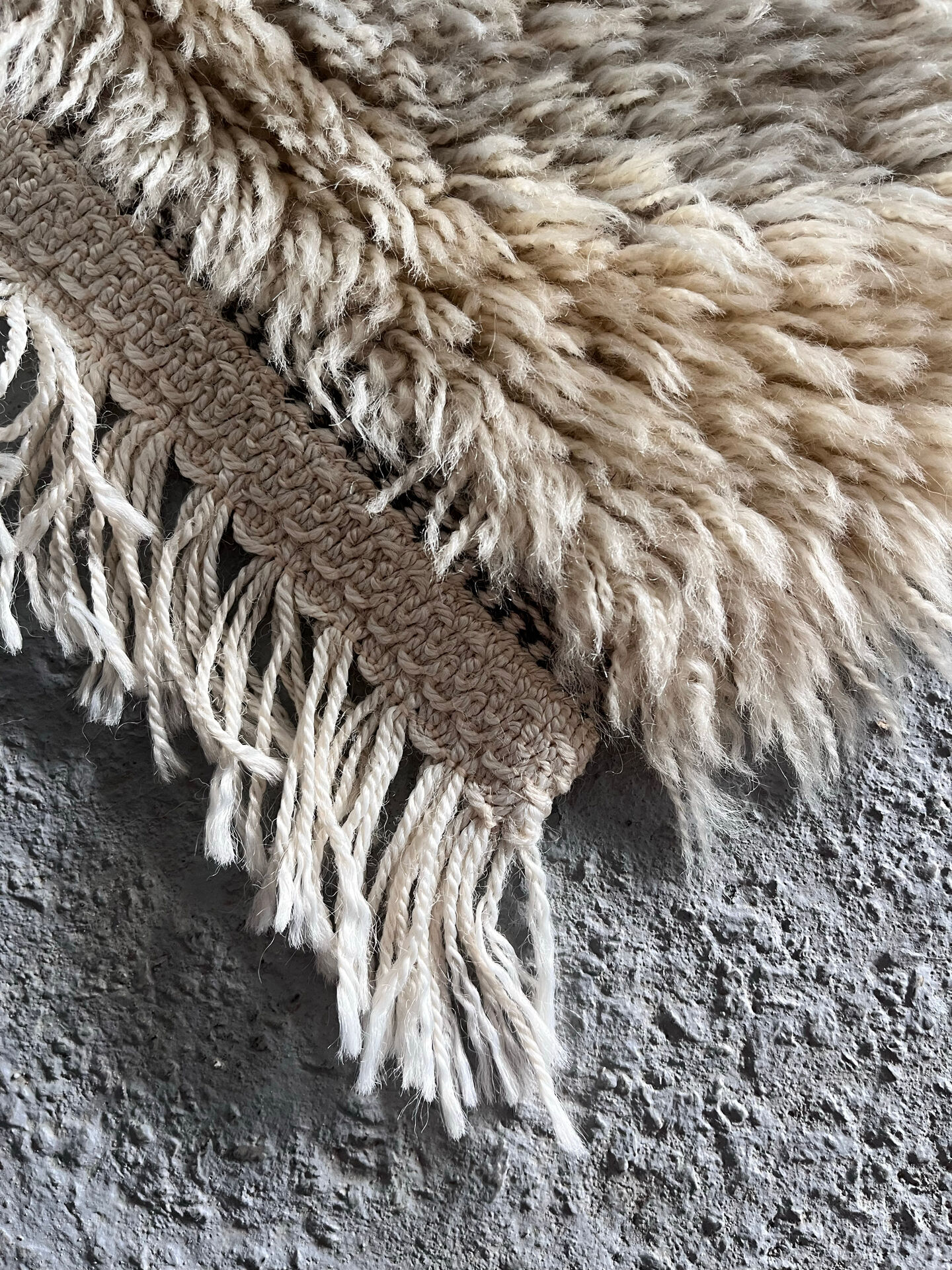 Scandinavian Rya Rug, 100% Wool, Mid Century, 1970’s Sweden