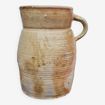 Glazed stoneware pitcher