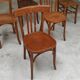 Set of 6 mismatched blond wood bistro chairs