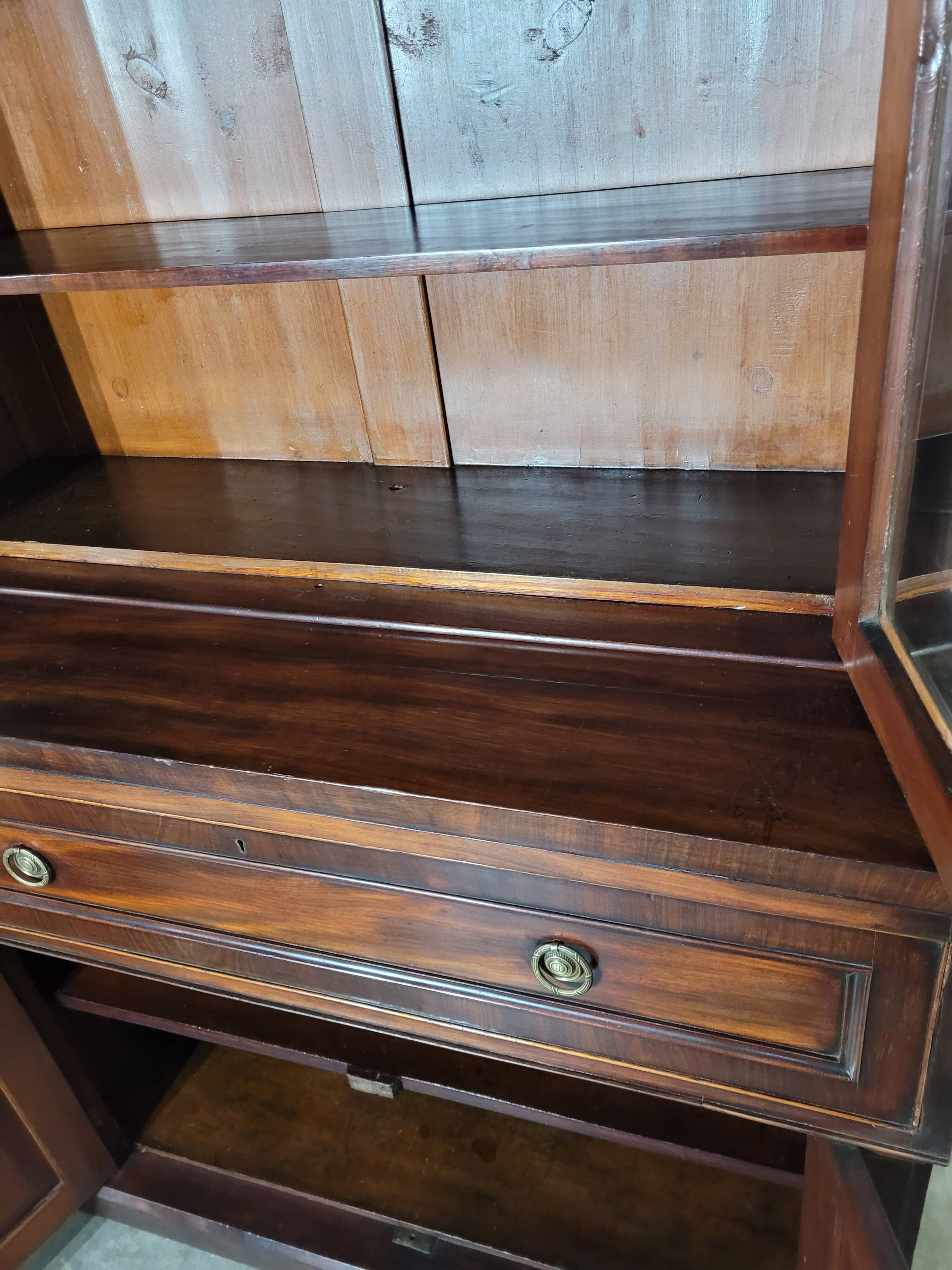 English mahogany desk bookcase