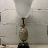 Lamp 'ostrich egg' stone, brass