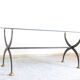 Wrought iron table with black lacquered glass, Italia 1970s