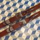 Pair of vintage wooden skis L=203