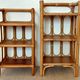 Pair of bedside tables/vintage bamboo and rattan accent furniture - 1970s