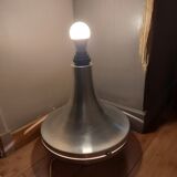 Large foot of vintage lamp brushed aluminum (double lighting)