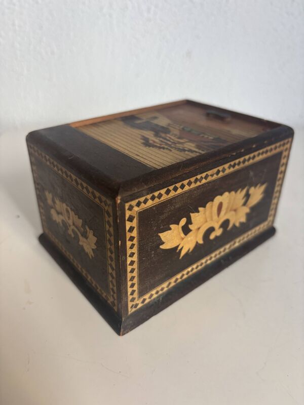 Porte-cigarettes vintage 1960 distributeur bois japon groom - 12 x 9 cm