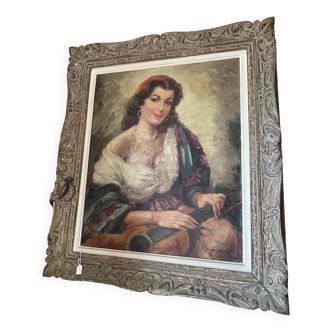 Tableau Gitane signé