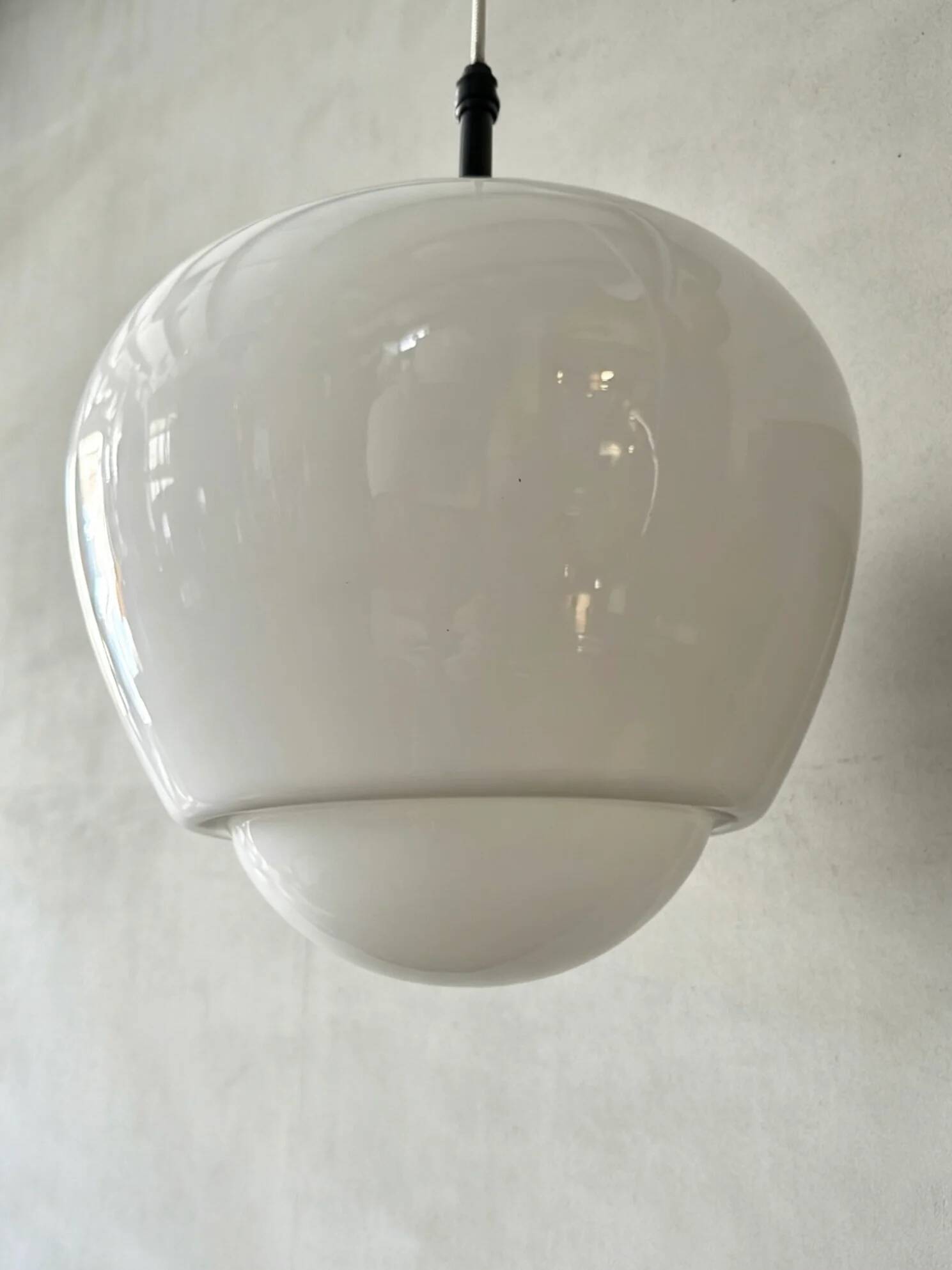1960s Czech opaline pendant light by Napako