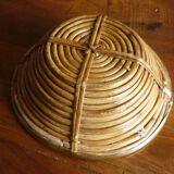 Bauhaus DLG rattan and brass bowl by Italian Gabriella Crespi