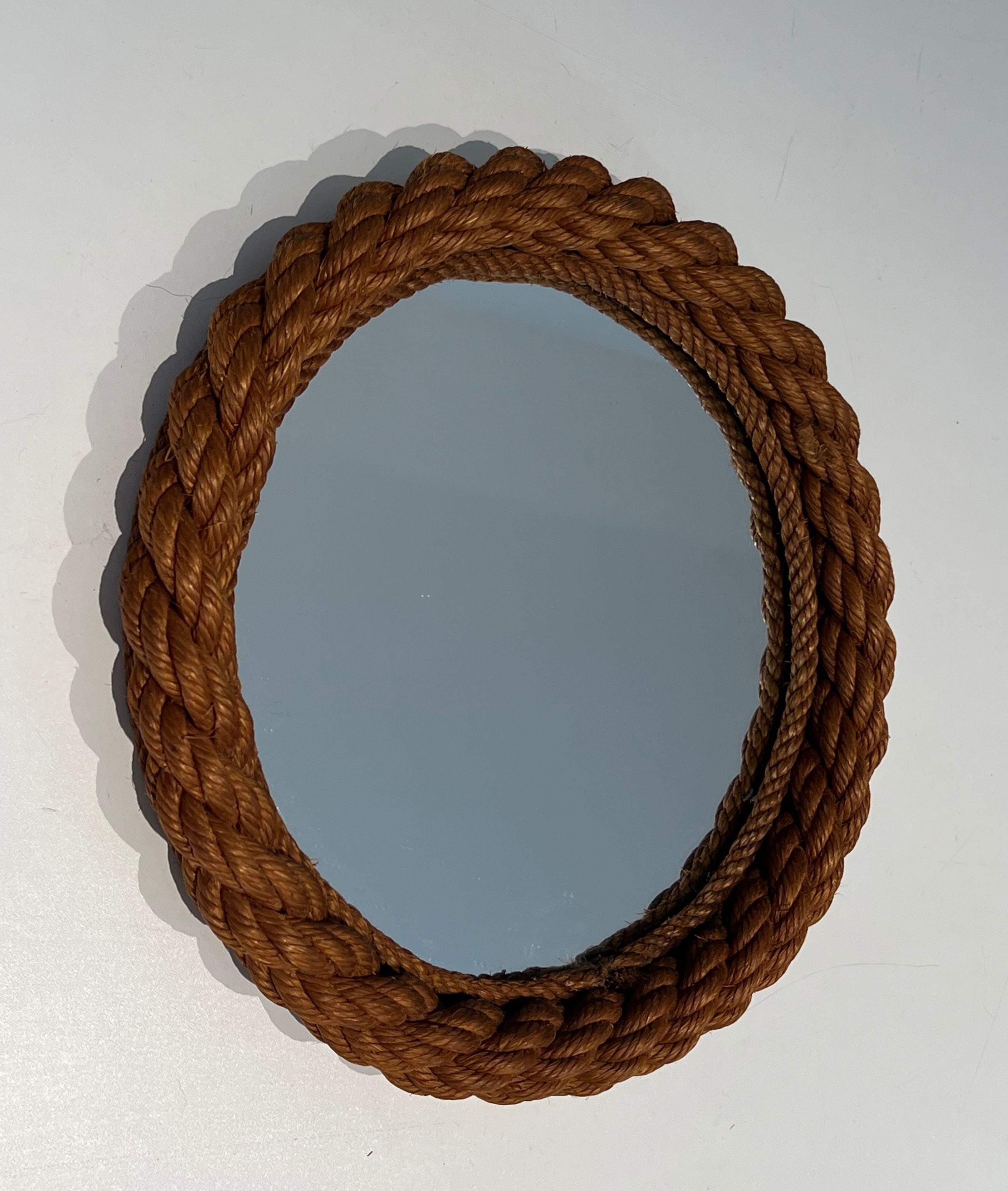 Round mirror in Audoux Minet rope.