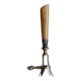 Manche pince a gigot corne et métal argenté