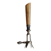 Manche pince a gigot corne et métal argenté