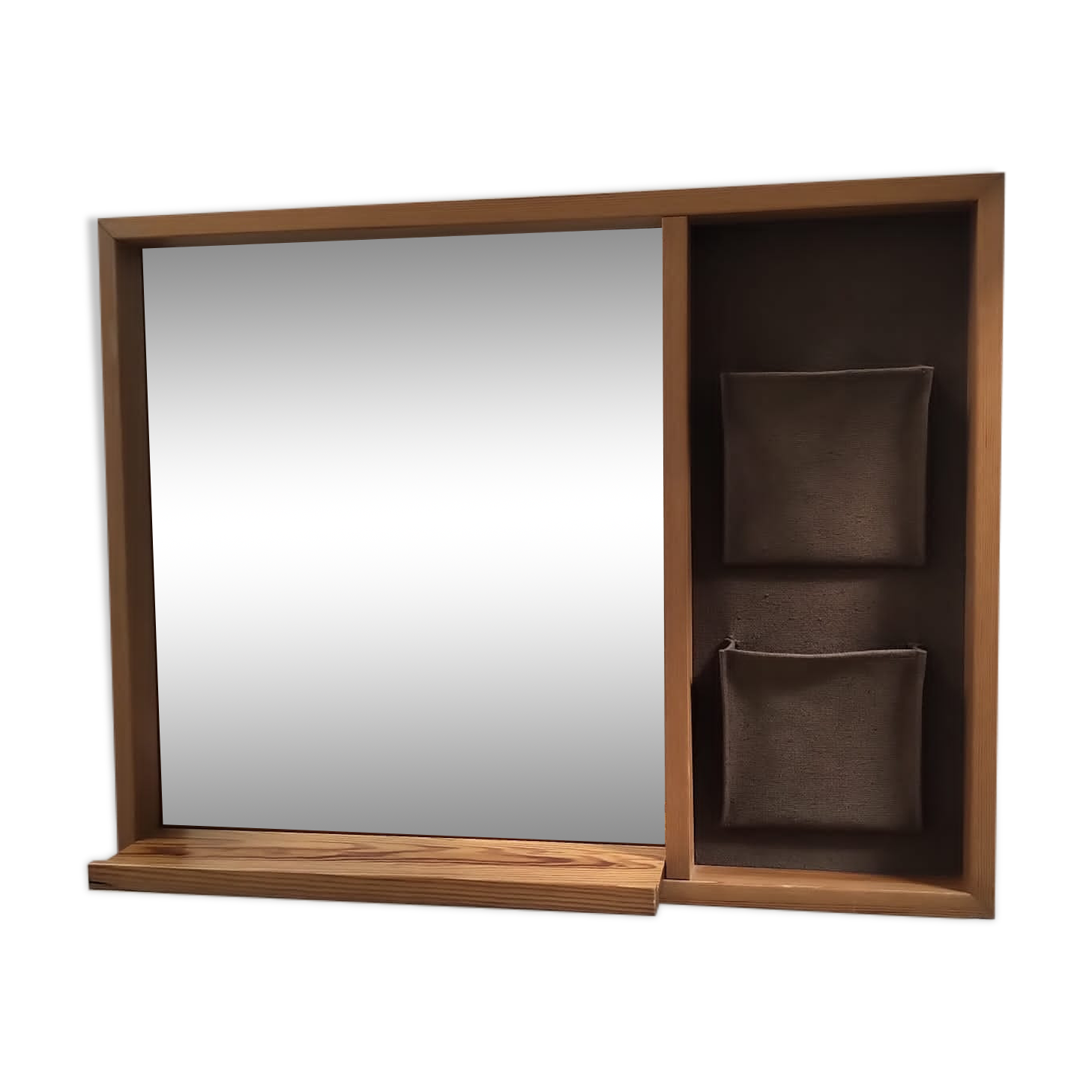 Mirror finnmirorr makisen Scandinavian vintage design in wood from the 70s