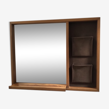 Miroir vintage scandinave en bois des années 70