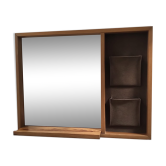 Mirror finnmirorr makisen Scandinavian vintage design in wood from the 70s