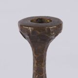 Brutalist bronze candle holder