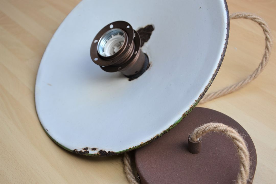 Industrial suspension, green enamel shade