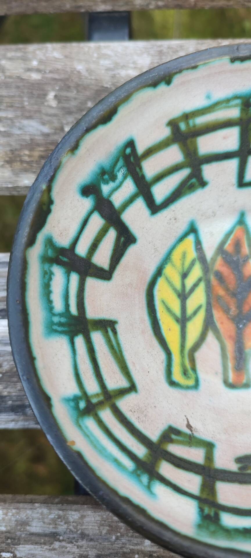 Vintage ceramic bowl signed Y. Le Mieux from the 60s-70s.