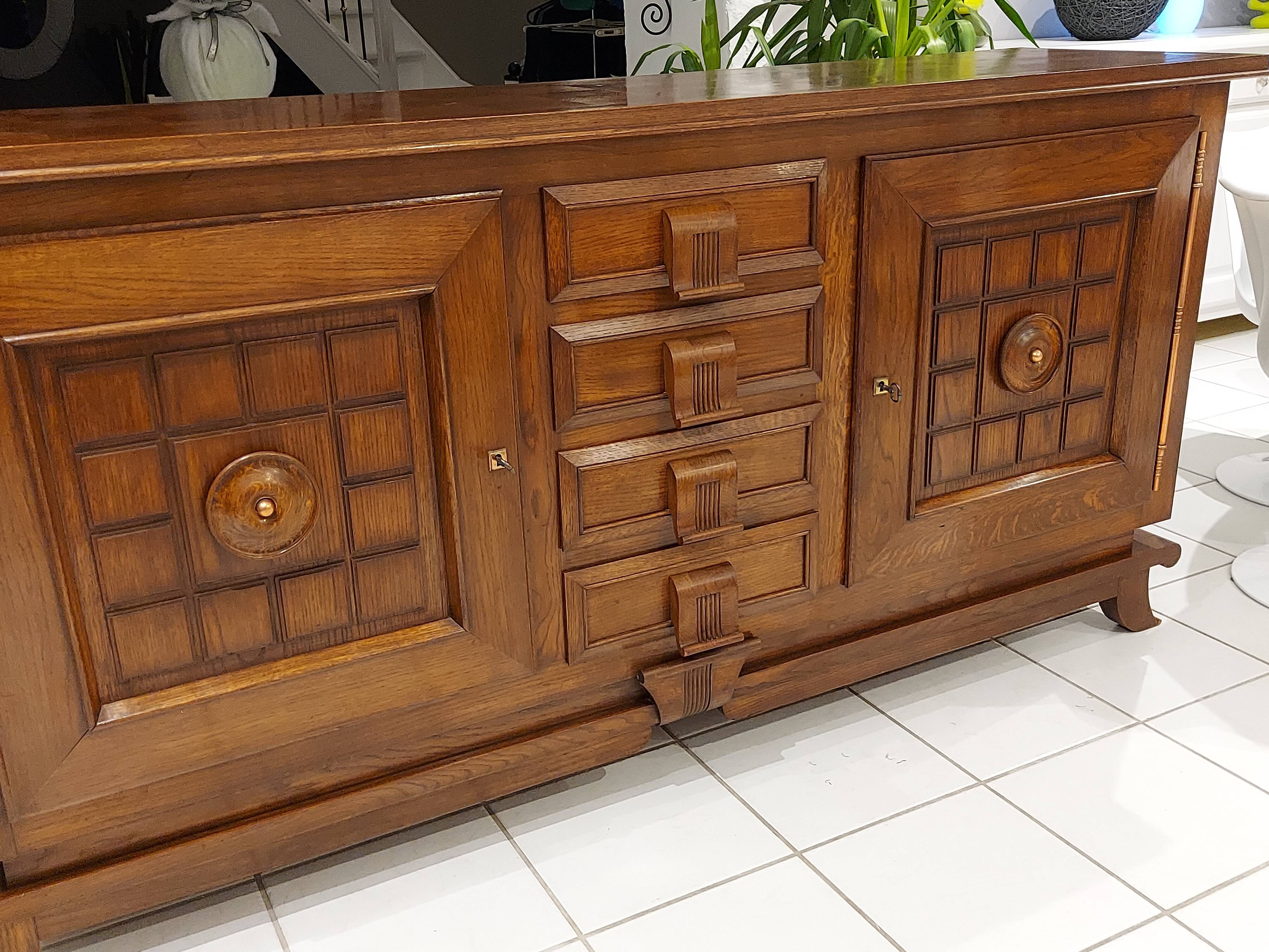 Enfilade oak Brutalist Art Deco 1940s