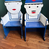 Pair of children's sailor armchairs