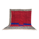 Traditional red Berber rug made of natural wool, size 1.5/2.5 m.