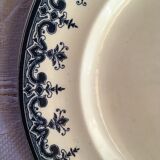 Set of 4 old plates with blue-green décor