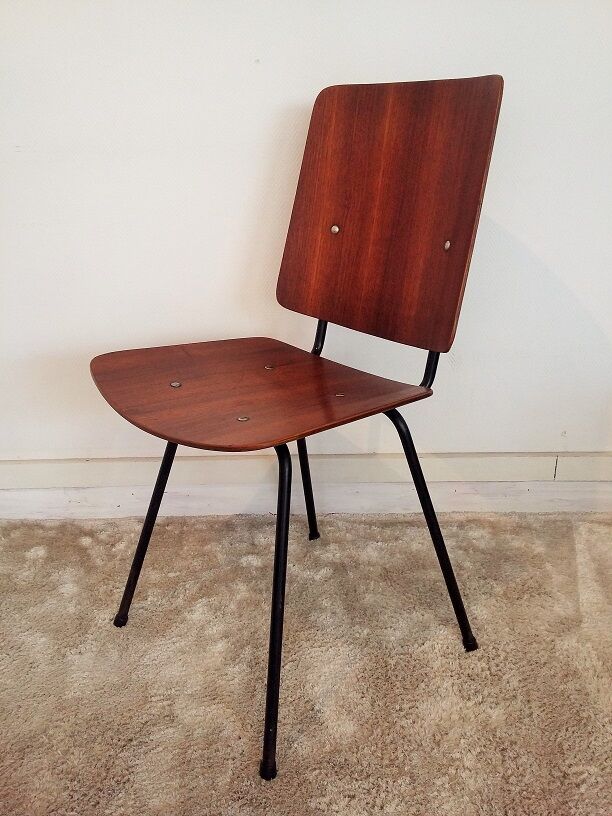 Vintage metal chair and teak
