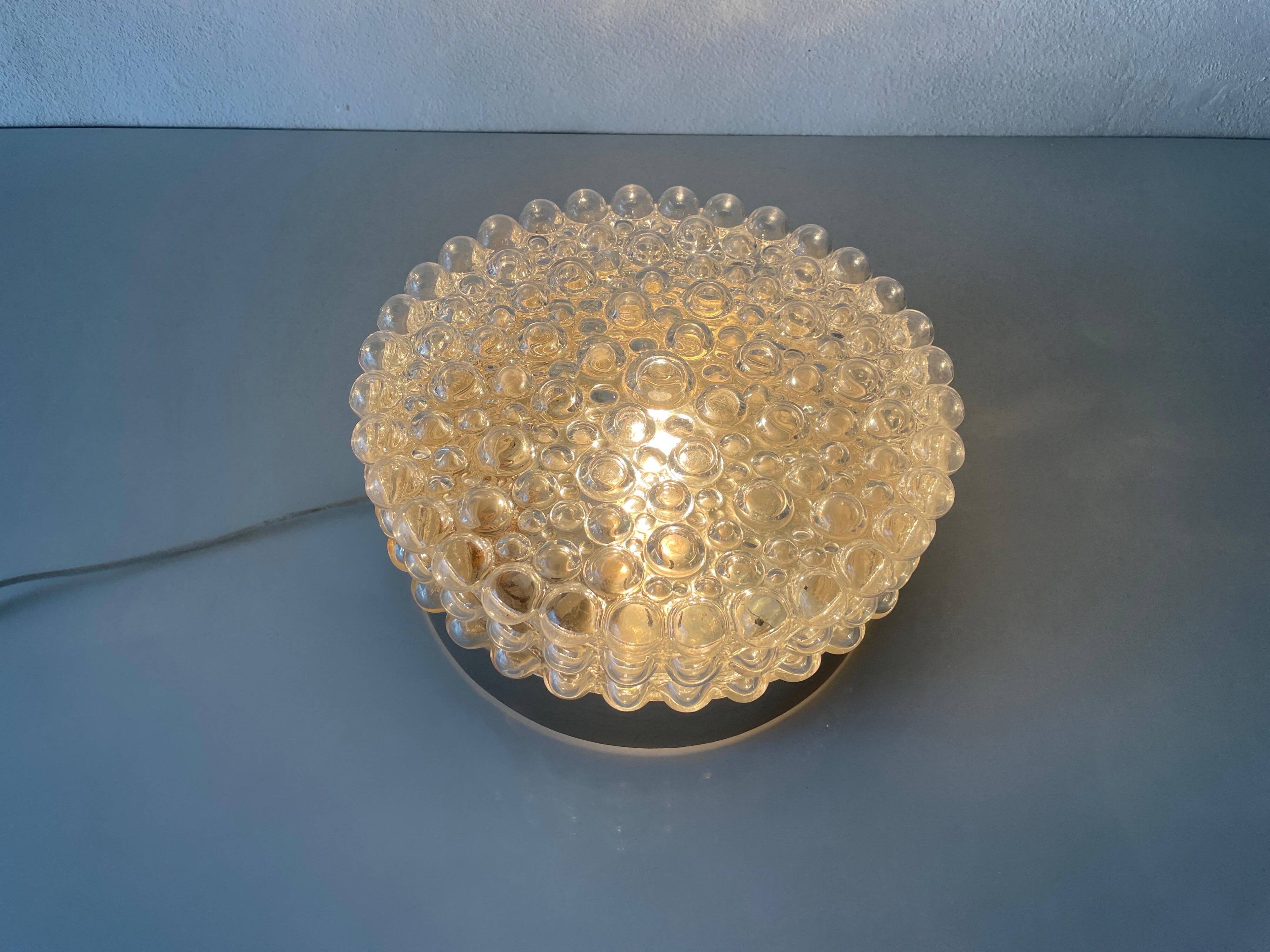 Round bubble glass wall lamp or flush mount by Limburg, 1960s, Germany
