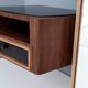 Wooden Entryway Mirror Organizer with Black Glass Tops, Italy
