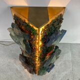 Vintage brutalist glass wall lamp, 1960s